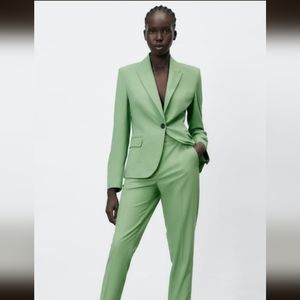 Zara basic green blazer